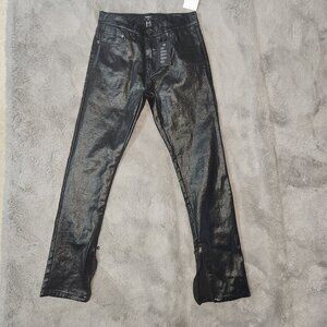 NWT Black metallic Mid Rise skinny jeans with ankle zipper detail size 29